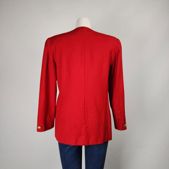 Vintage Mr. Max & Melanie Lyne Red Wool Blazer Size 12 - Picture 8 of 11